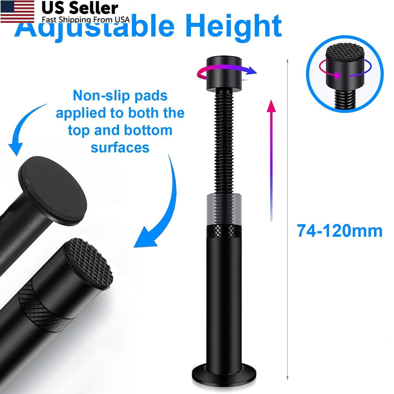 Graphics Card GPU Brace Support, Video Sag Holder Black-L, Black
