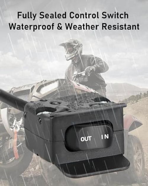 Belinous 12V ATV Winch Switch with Mounting Bracket, Handlebar Winch Black