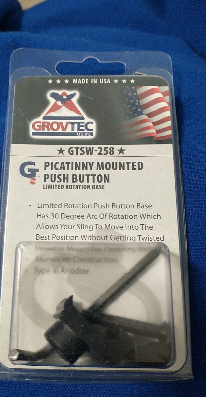 GrovTec US Limited Rotation Base Picatinny Swivel Mount Black GTSW258 NOS RIFLE