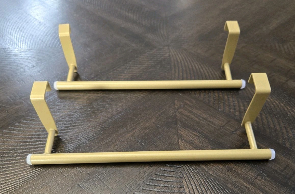 Set Of 2 over Cabinet Hand Towel Holder,  Gold Bathroom Home Kitchen Decor