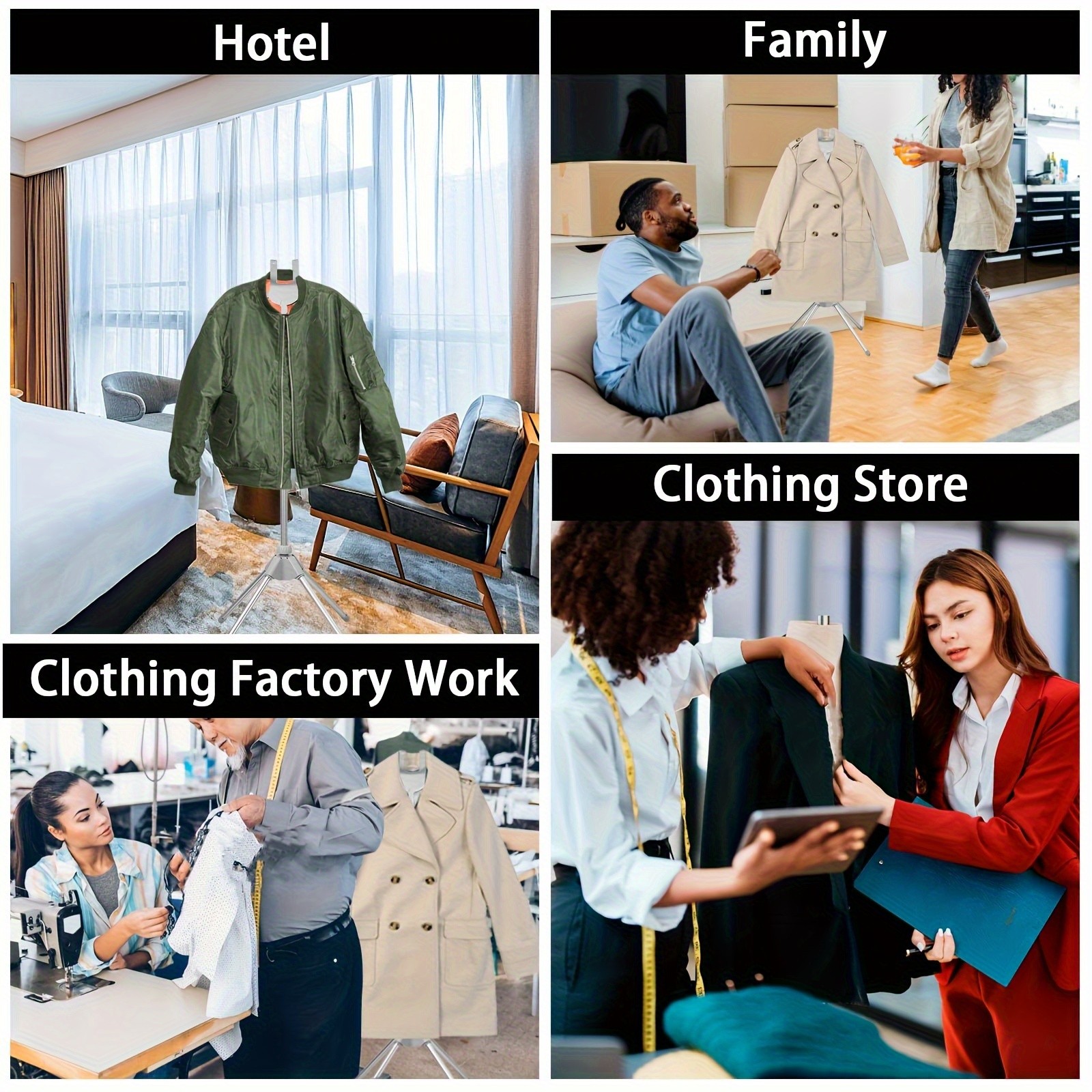 Garment Hanger for Steaming, Folding Handheld Steamer Clothes Stand Rack Grey