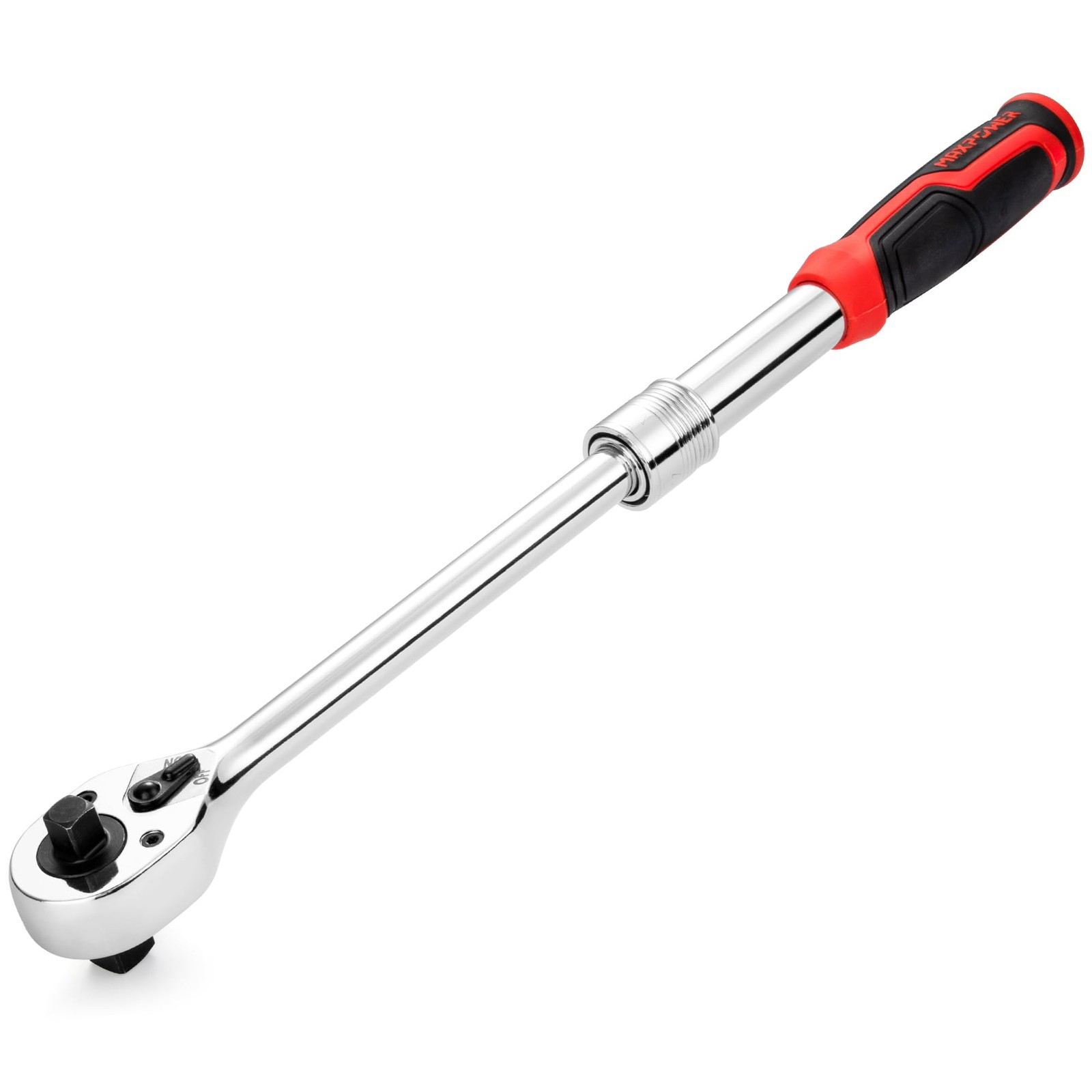 MAXPOWER Extendable Ratchet Wrench, 1/2" & 3/8" Dual & Drive, Red