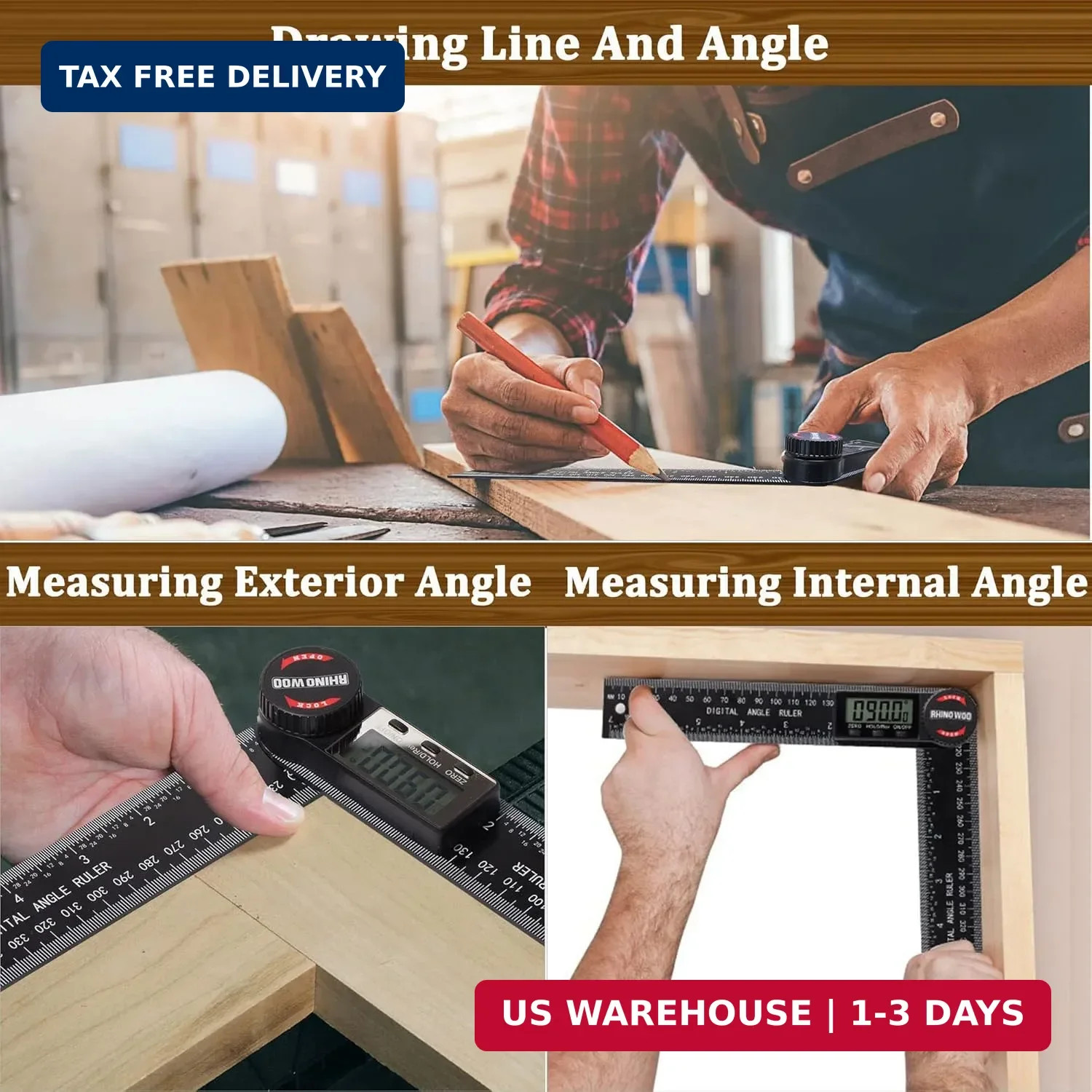 Digital Angle Finder Protractor, Angle Measuring Tool for Woodworking/Carpenter/