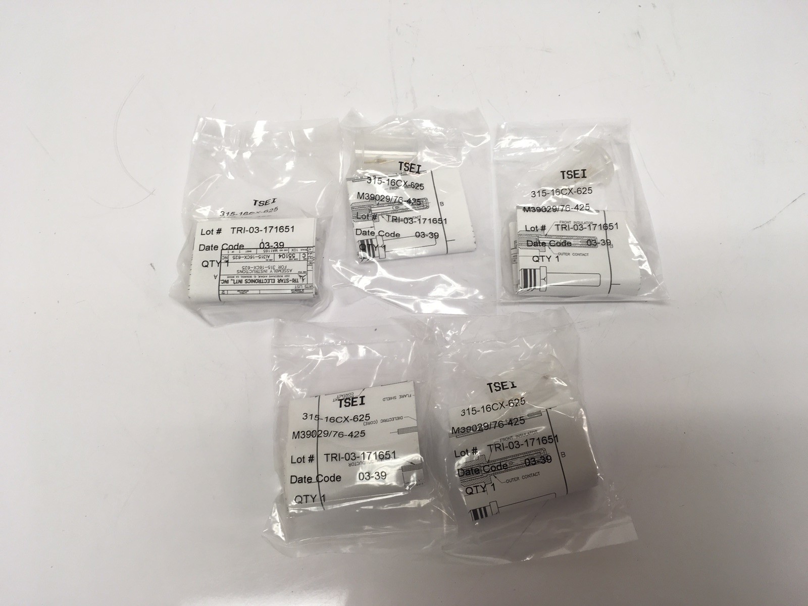 5 NEW M39029/76-425 16-AWG Mil-spec Coax Connector Contact Pin -DTL-38999 Series