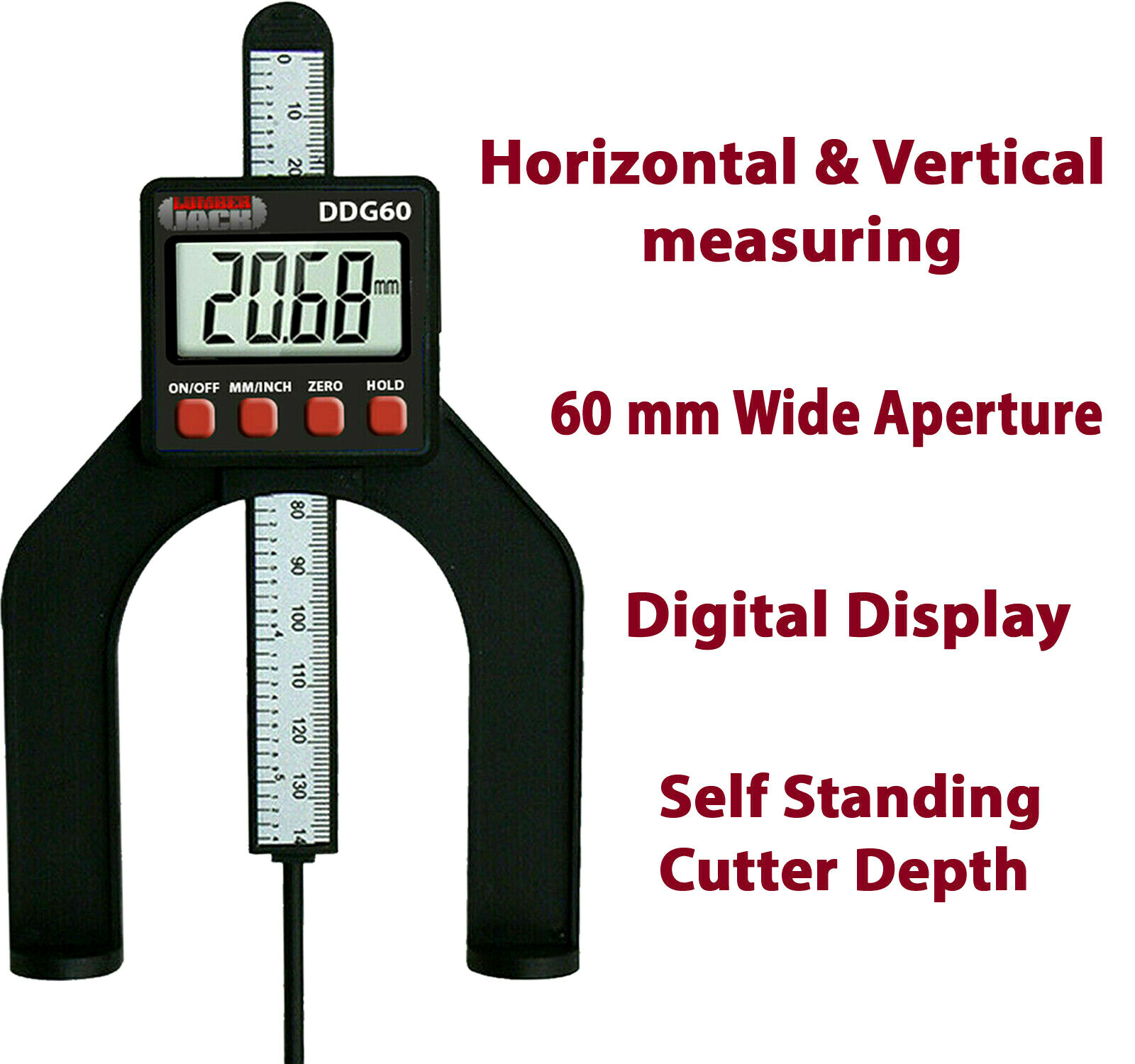 Digital Depth Gauge LCD Display 0- 85mm 60mm Jaw for Routers Table & Saws