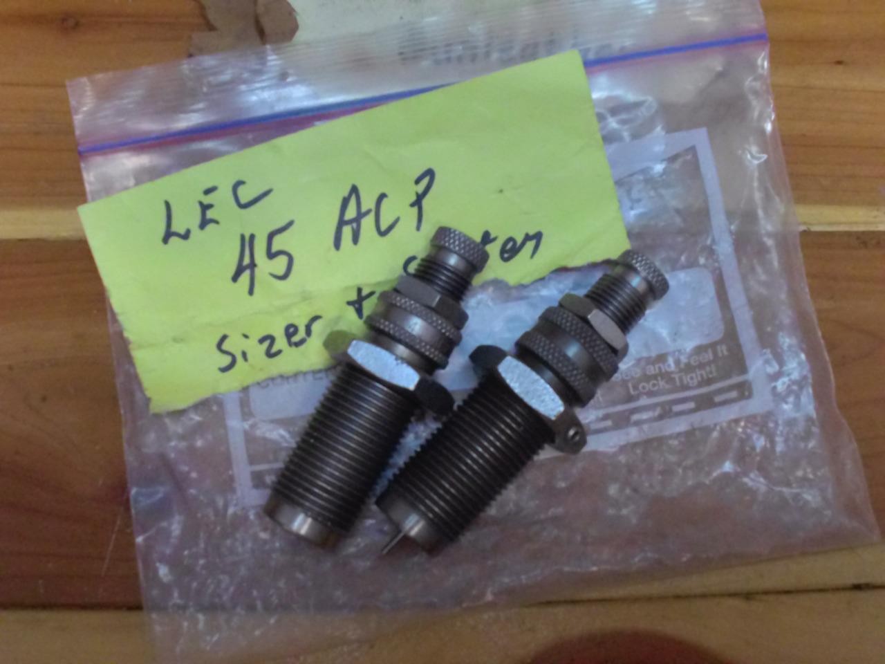 L.E.C. 2 Set Reloading Dies for .45 ACP Cartridges  Sizer & Seater
