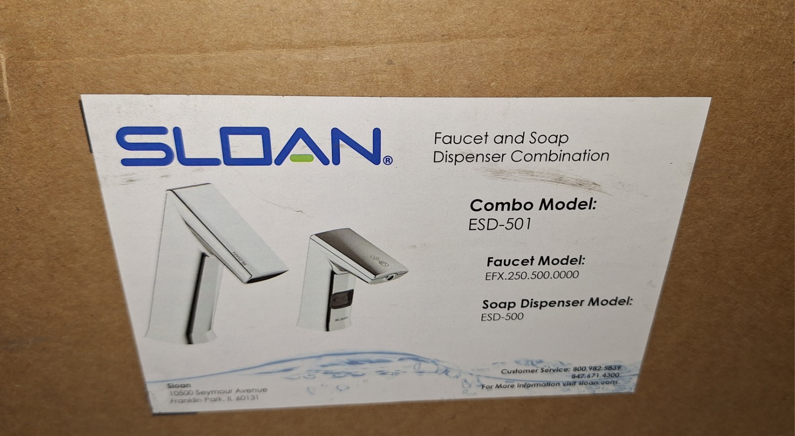 SLOAN Commercial Combo Model Faucet And Soap Dispenser ESD 501. BRAND NEW.