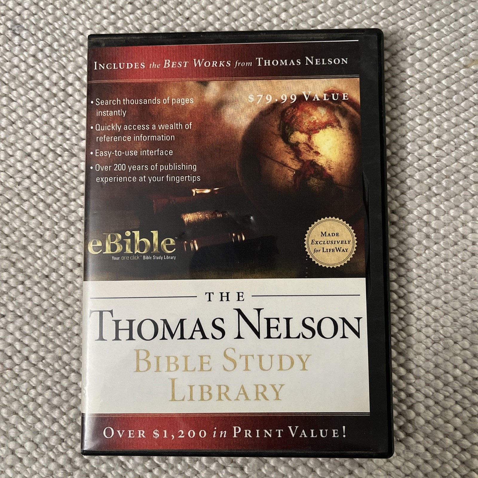 2004 THOMAS NELSON BIBLE STUDY LIBRARY 2 DISC PC CD SOFTWARE
