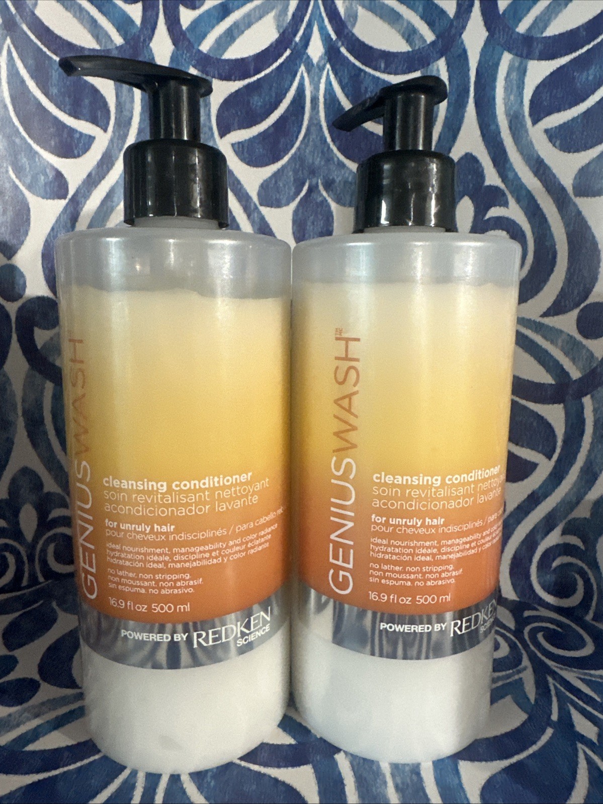 2 Redken Genius Wash Cleansing Conditioner for Unruly Hair (16.9 oz)