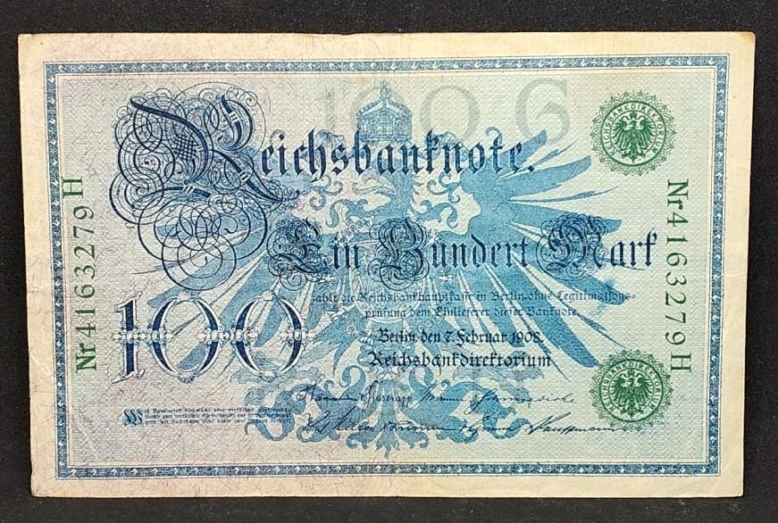 1908 Germany 100 Marks Nr4163279H