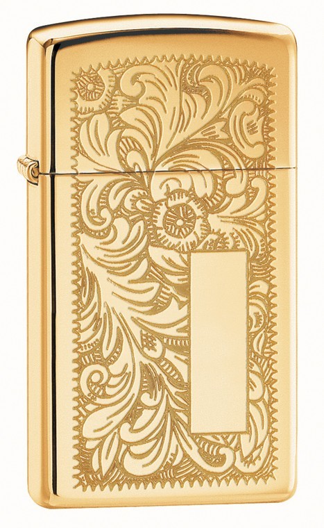 Zippo Windproof Slim Brass Venetian Lighter, 1652B, New In Box
