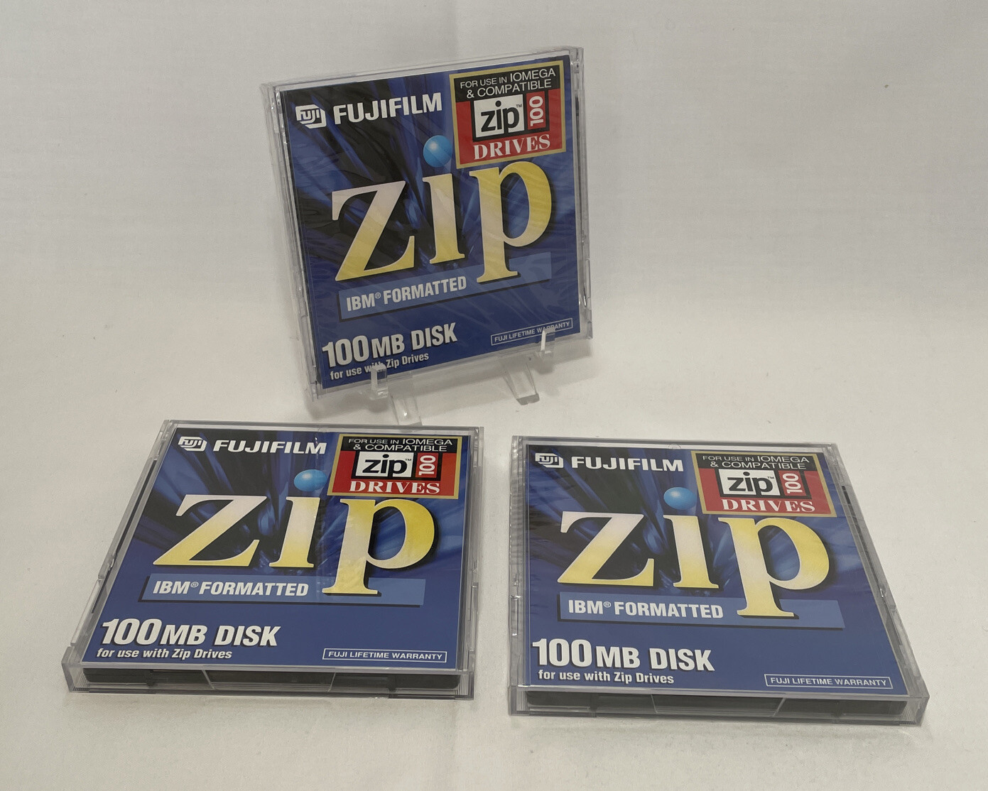 FUJIFILM Zip 100MB IBM Formatted Disk 1994  Lot of 2 New Sealed, 1 Open Lot Of 3