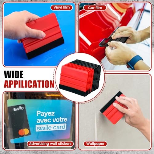 100 Pcs Squeegee for Vinyl Decal Tools 4 Inch Felt Edge Squeegee for Car