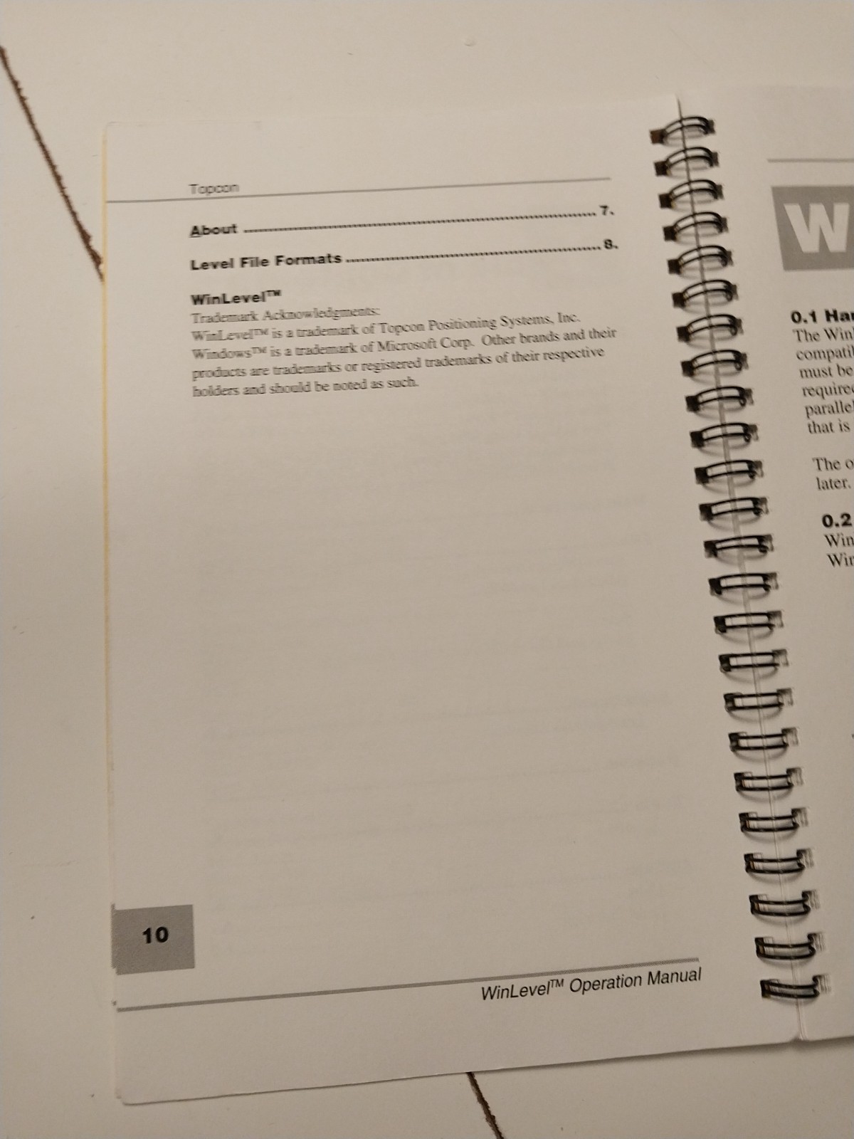TopCon Positioning Systems WinLevel Operation Manual