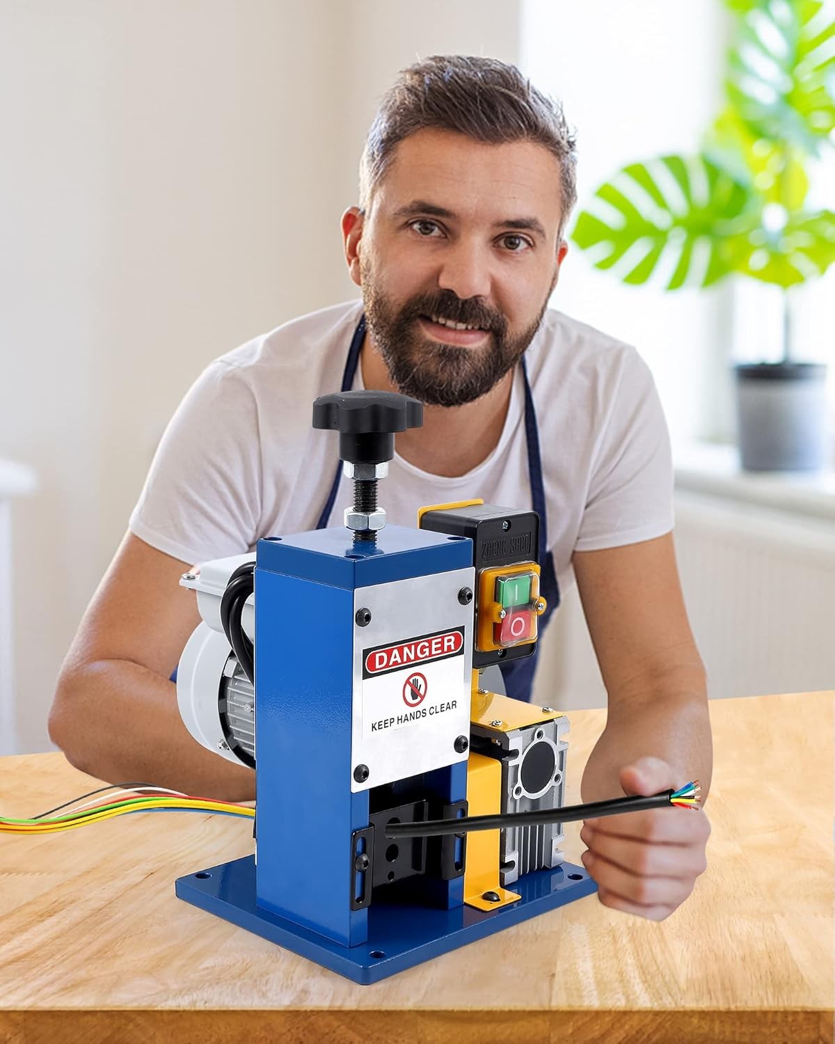 Automatic Wire Stripping Machine for 0.06" -0.98" High Precision for 7/0-15 AWG