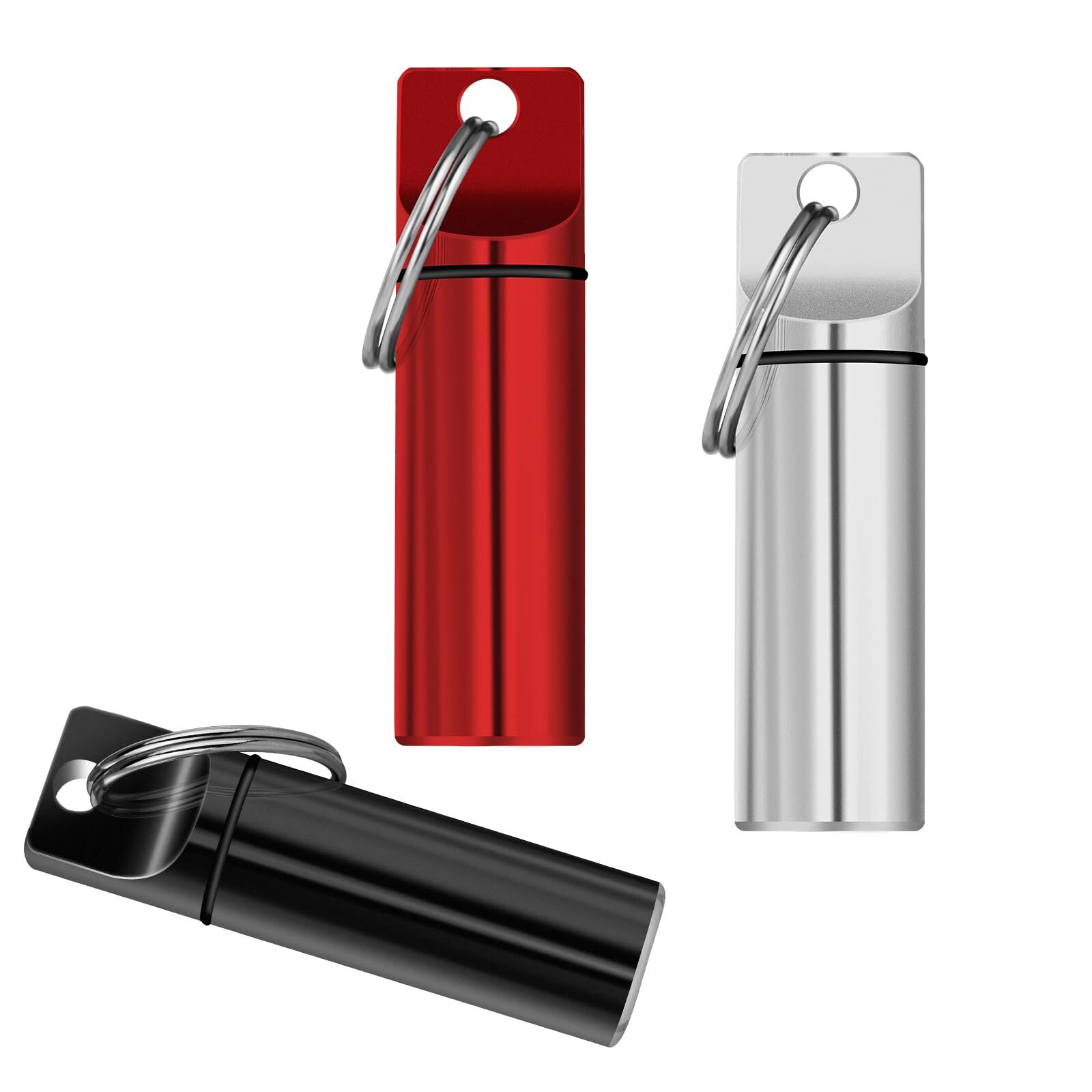 3 Pack Mini Aluminum Pill Keychain Holder Waterproof Pill Container for Travel