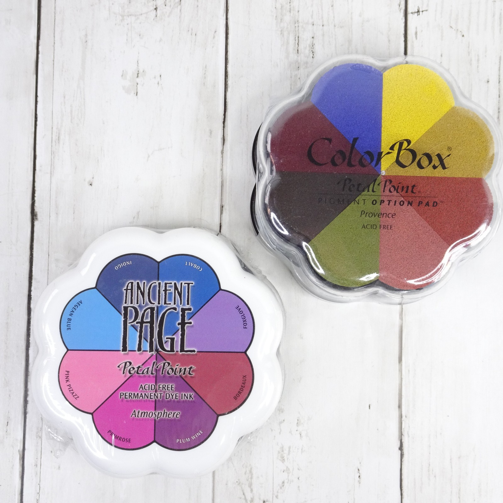 2 Lot Color Box PETAL POINT Pigment Option Stamp Ink Pad ANCIENT PAGE PROVENCE