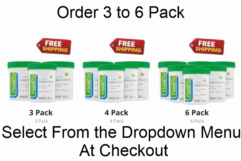3 to 6 Jars- Glycerin Suppositories, Laxative, 100 Each Jar Expires 7/2027