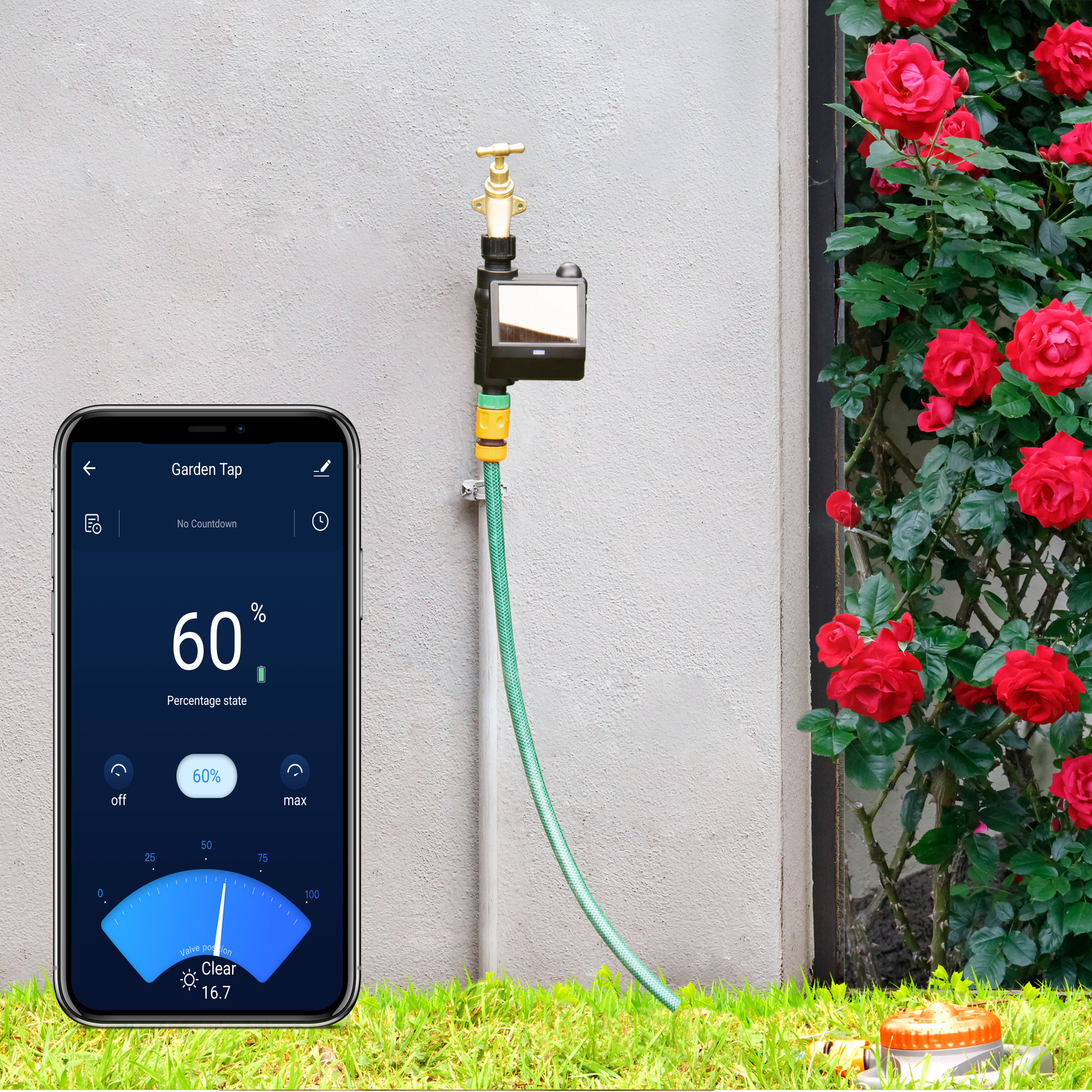 Laser Solar-Powered Smart Water Controller: App & Alexa/Google Assistant