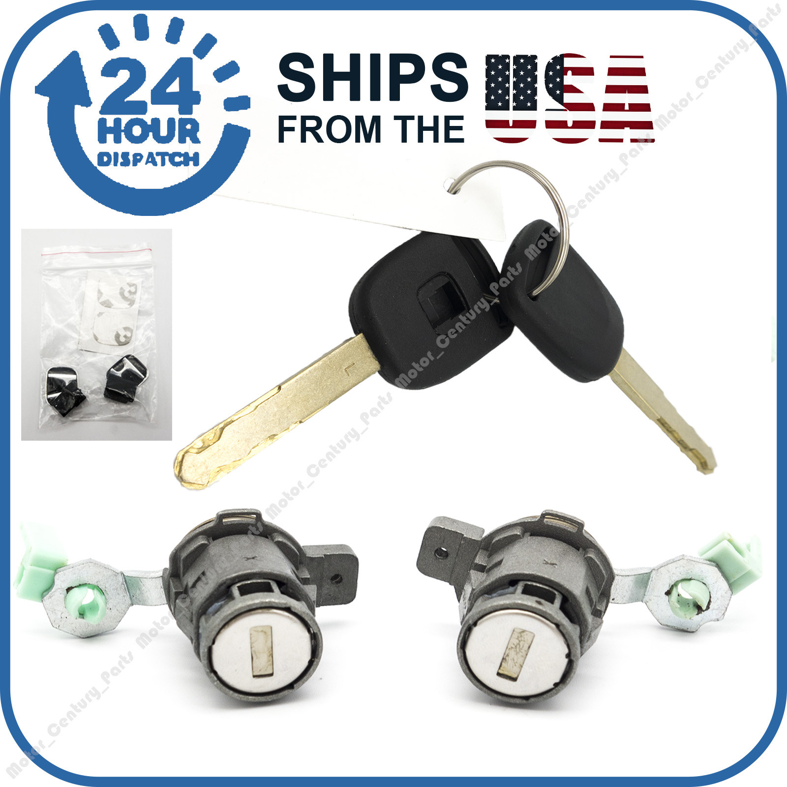 Door Lock Cylinder Front Set Kit with 2Keys fit Honda S2000 Accord Civic Odyssey