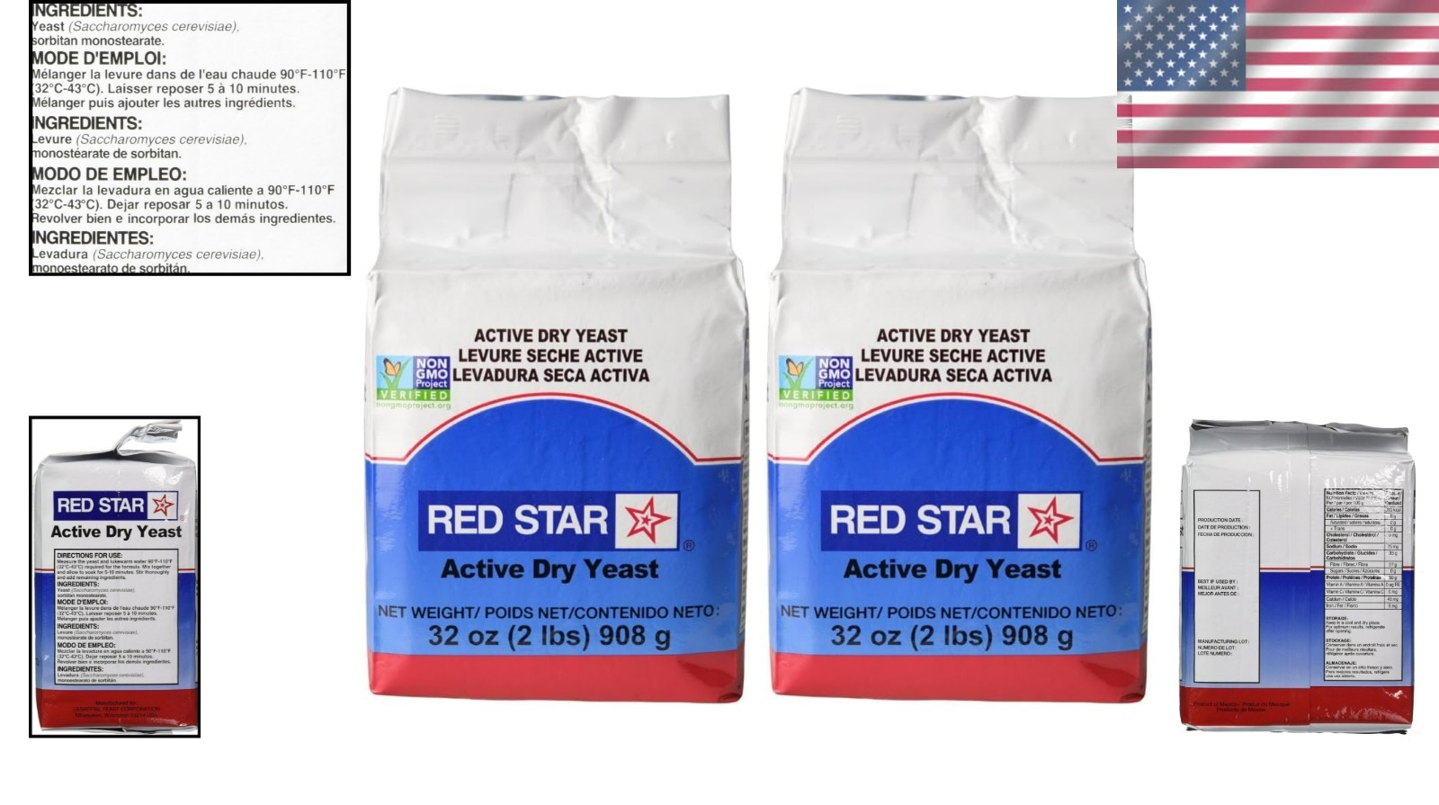 Versatile 2 Pound Vacuum Packed Active Dry Yeast for All Your Baking Needs