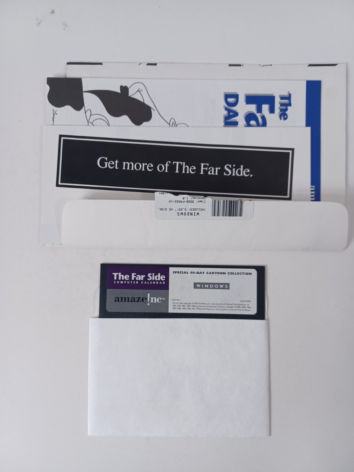 THE FAR SIDE COMPUTER CALENDAR Windows 5.25" Floppy Disk 90-Day Cartoon Collect