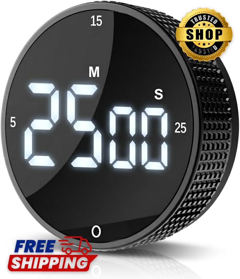 Magnetic Digital Kitchen Timer with Large LED Display