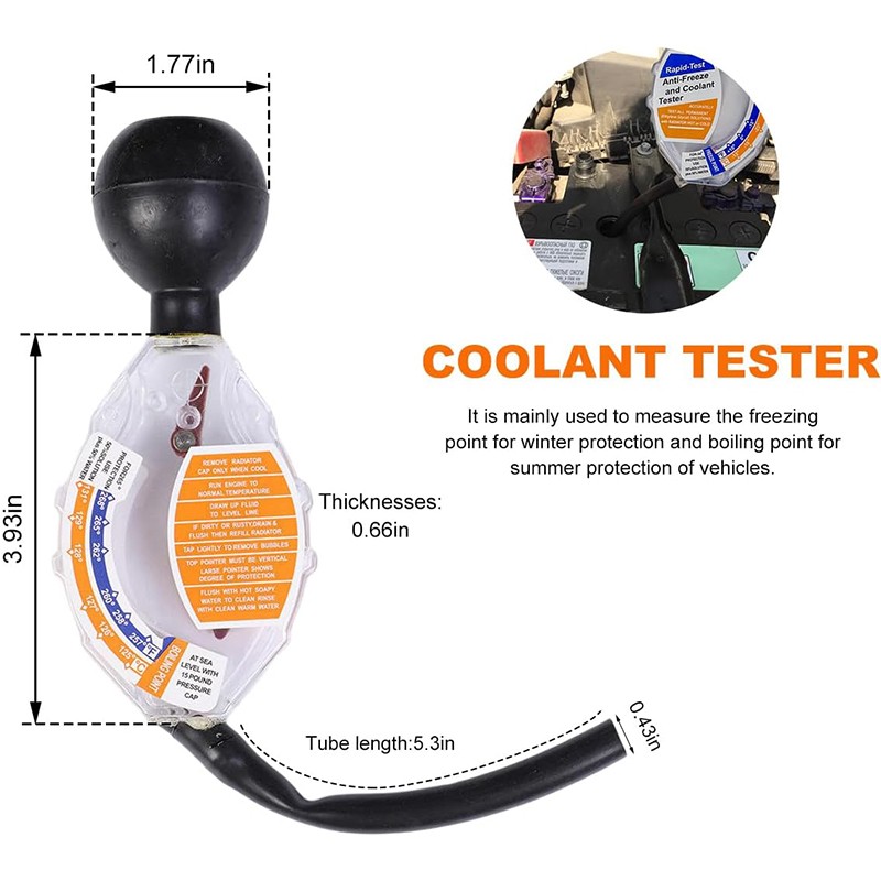 Coolant Tester,Professional Automotive Tool Dial Type Battery Liquid Densitomete