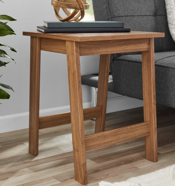 Mainstays Small Square Wood Side Table, Walnut Finish