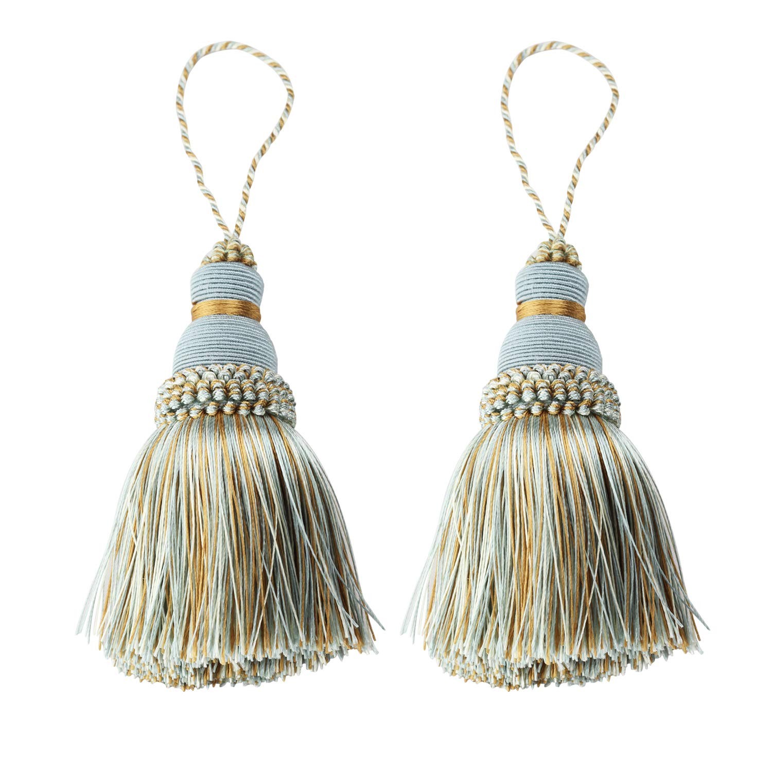 Fenghuangwu Colorful Tassel Key DIY Accessories for 2P, Mix Blue