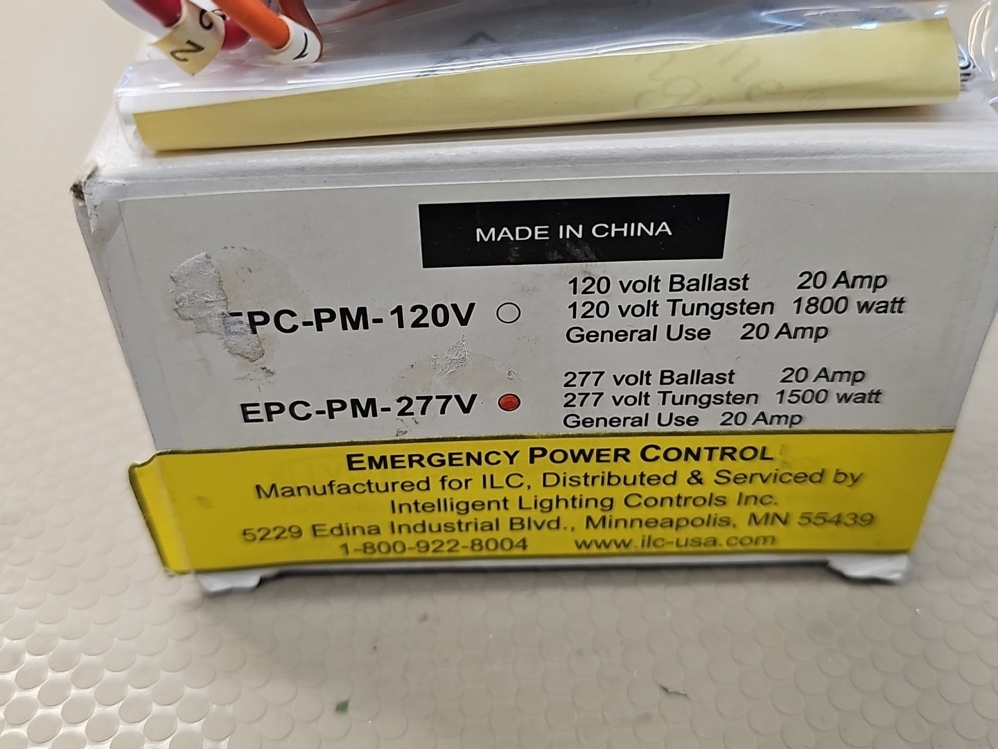 LVS Controls EPC-PM-277V Emergency Lighting Power Control Crestron GLA-EPC-P-277