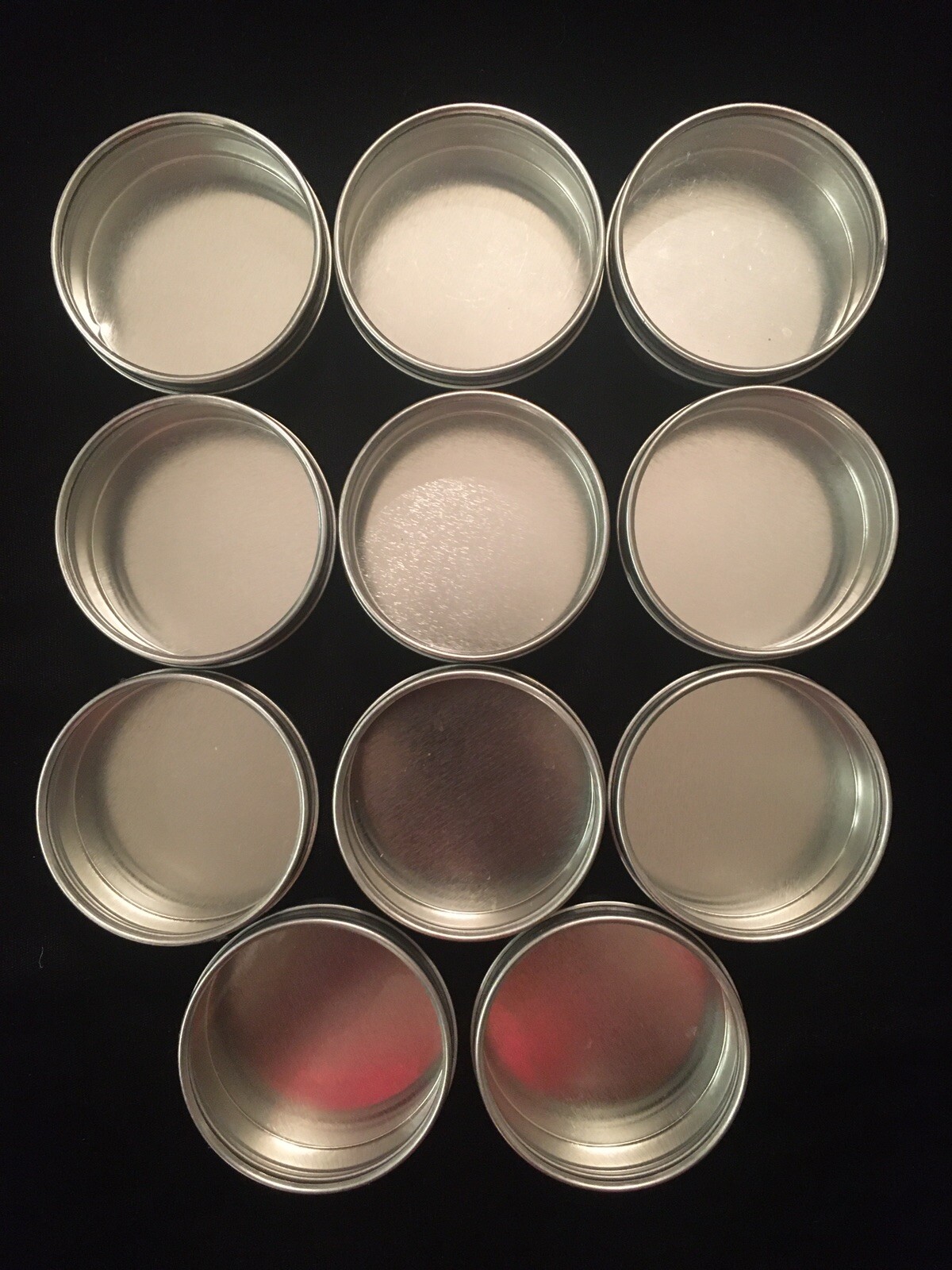 11 Small Magnetized covered metal organizing containers