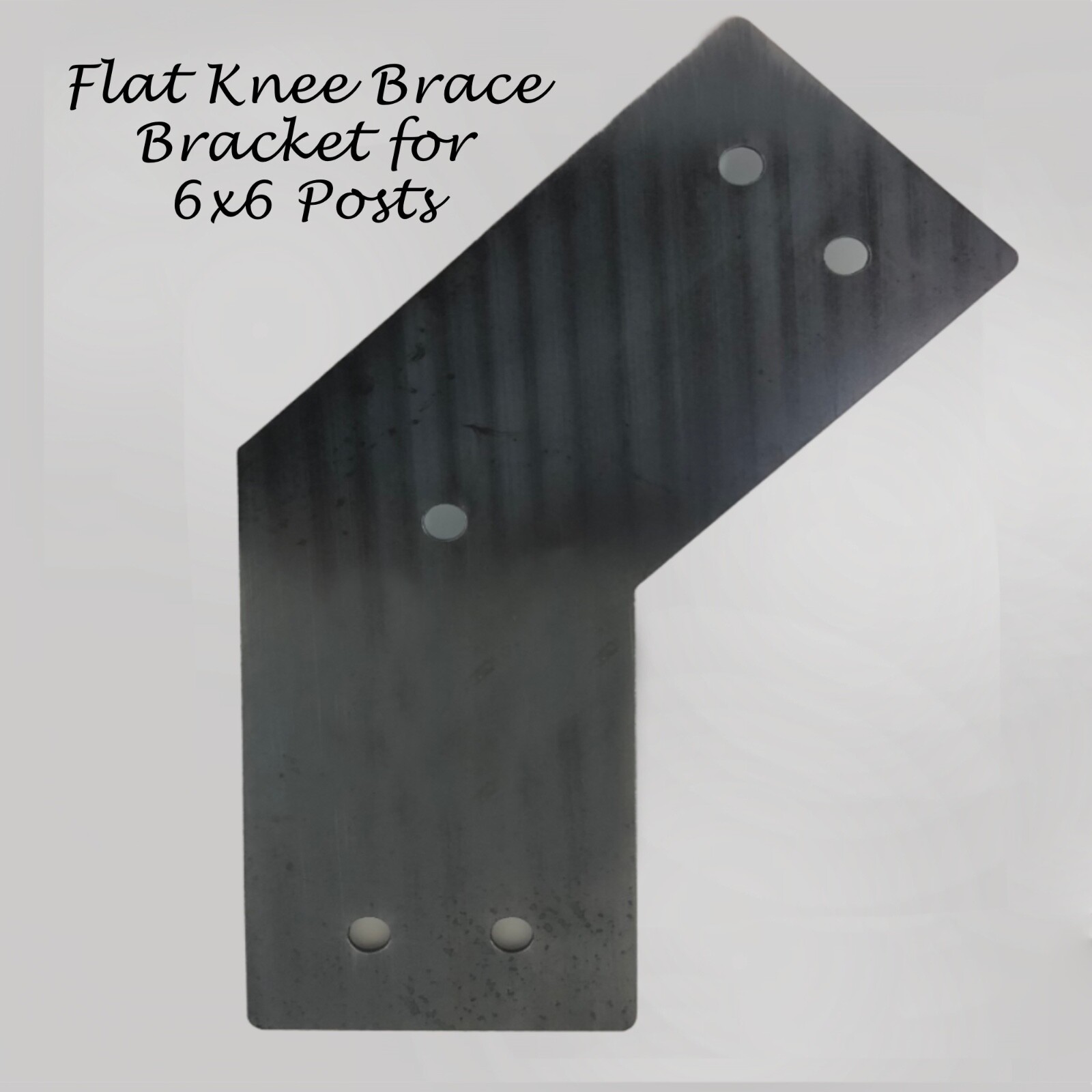 PostHugger™ Bent & Flat Knee Brackets For 6x6 Posts | 1/8" Thick 45 Degree Angle