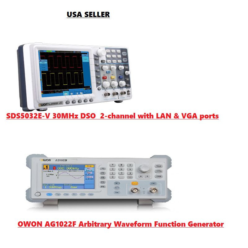 OWON 30Mhz Oscilloscope SDS5032E-V+AG1012F FM10Mhz Signaux Arbitraires