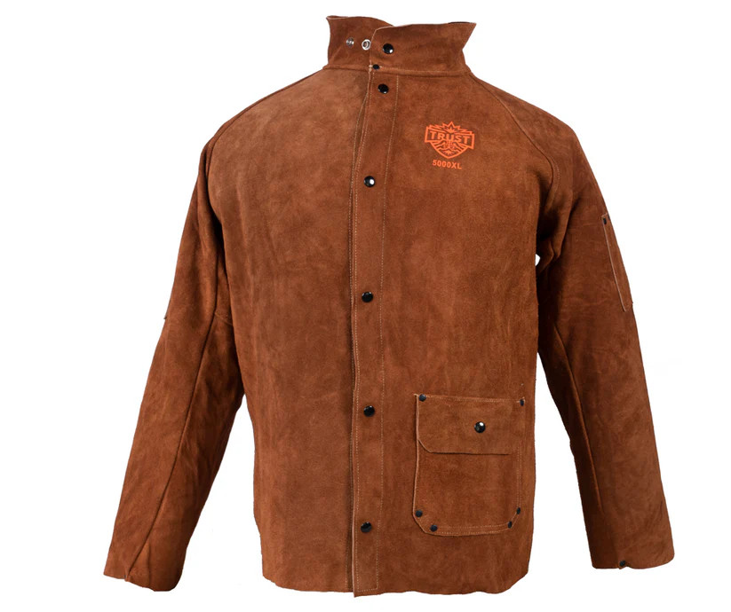 Trust Protection 5000 Premium Dark Brown Cowhide 30" Leather Jacket, Large