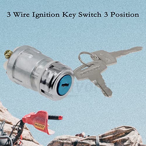 2 PCS 3 Wire Ignition Key Switch 3 Position Replacement Fit for Manco American