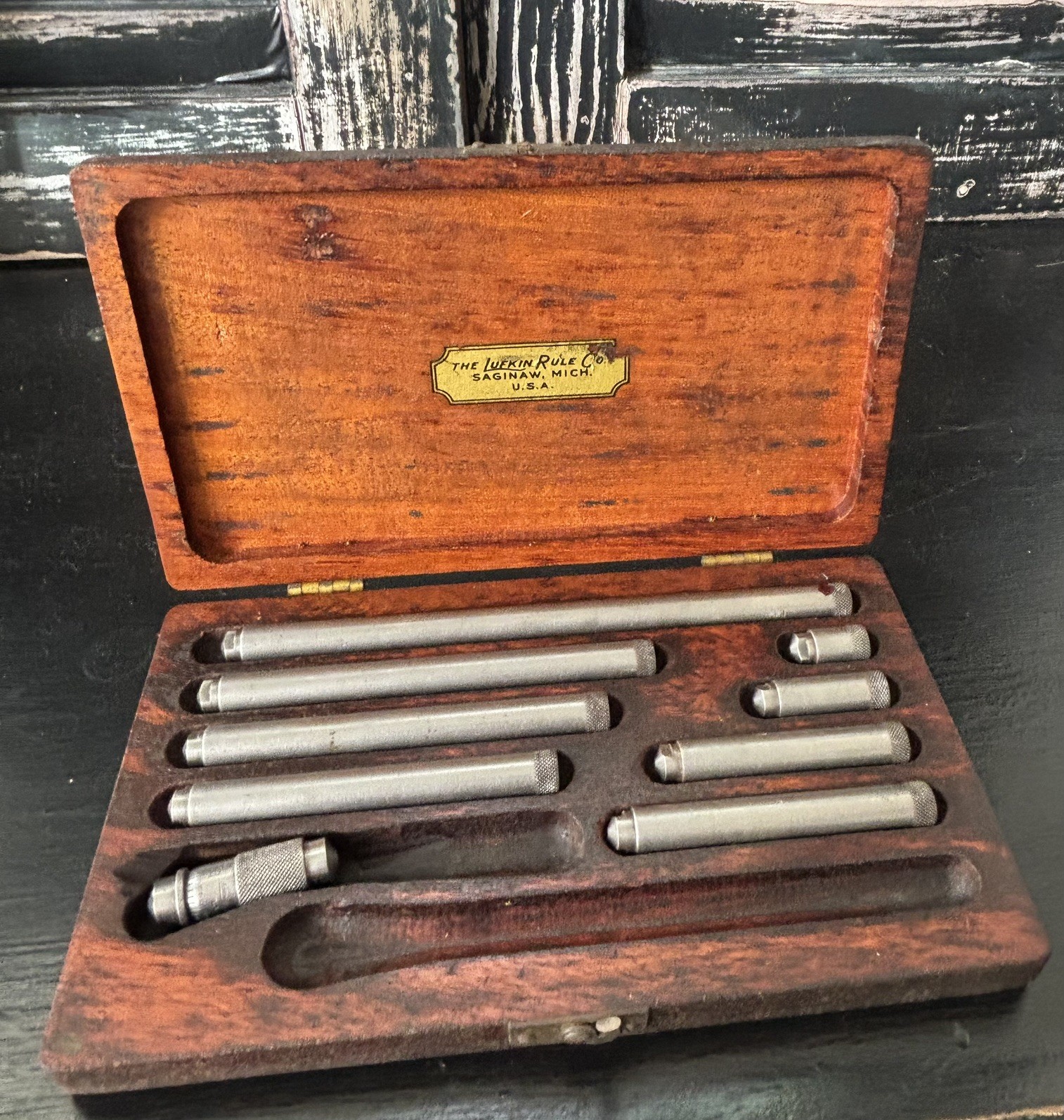 VINTAGE 1940'S-50'S LUFKIN RULE CO. NO#680 INSIDE MICROMETER SET IN ORIGINAL BOX