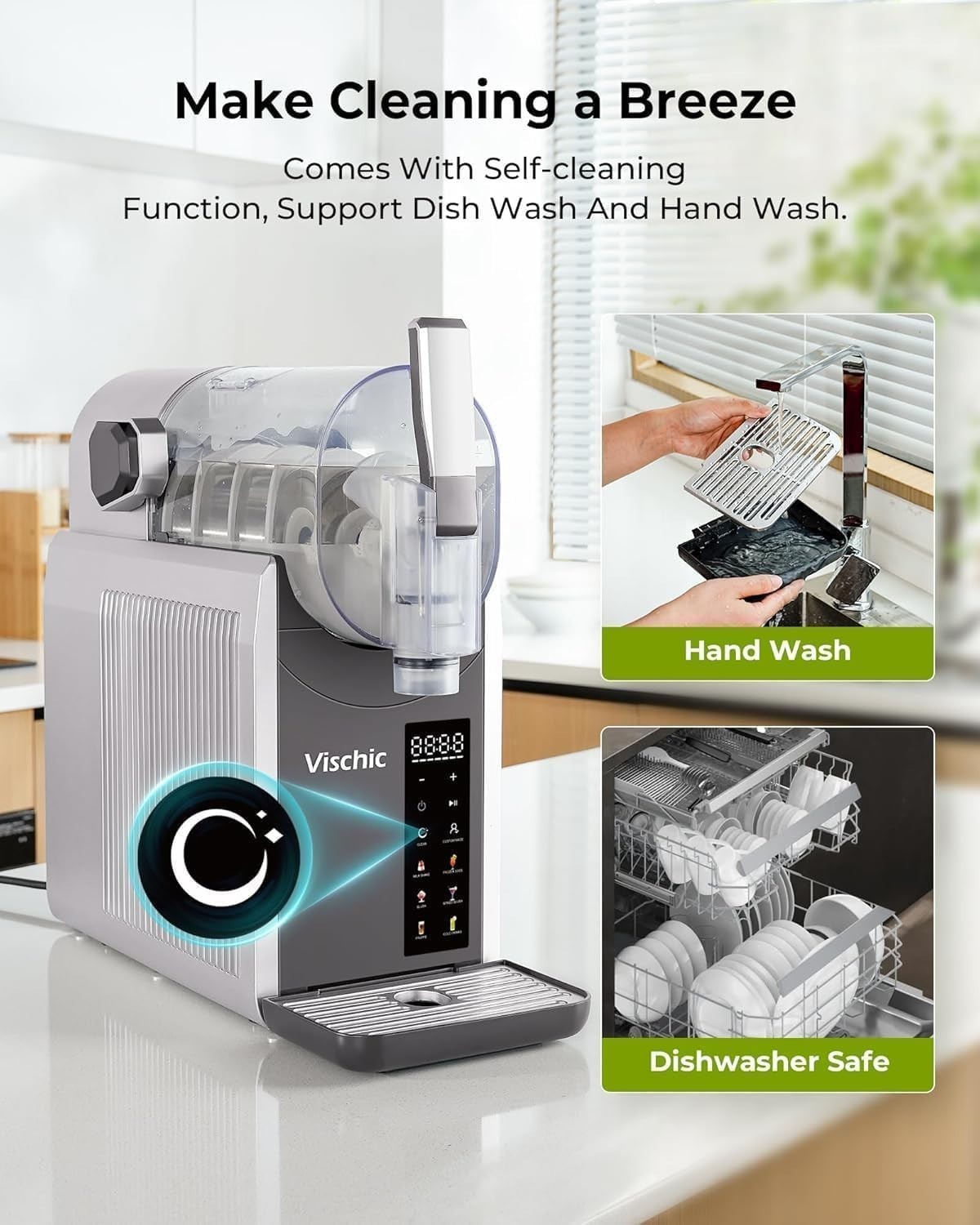 Slushy for Home Use with 7 Preset Programs & Auto Cleaning Function, Frozen D...