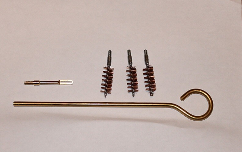 Dewey Brass Pistol Cleaning Rod with 3 brass brushes 38 380 9mm 357  Ships Free