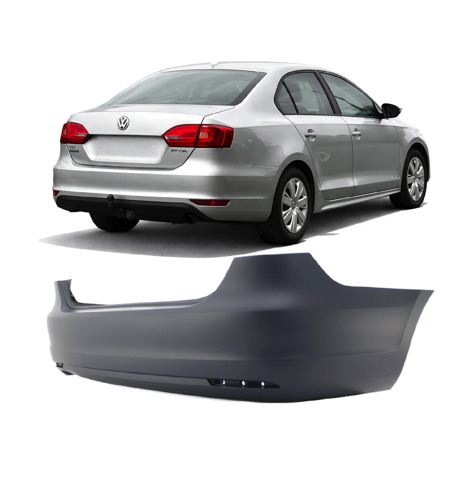 Rear Bumper Cover for 2011-2014 Volkswagen Jetta Type 6 Sedan 11-14