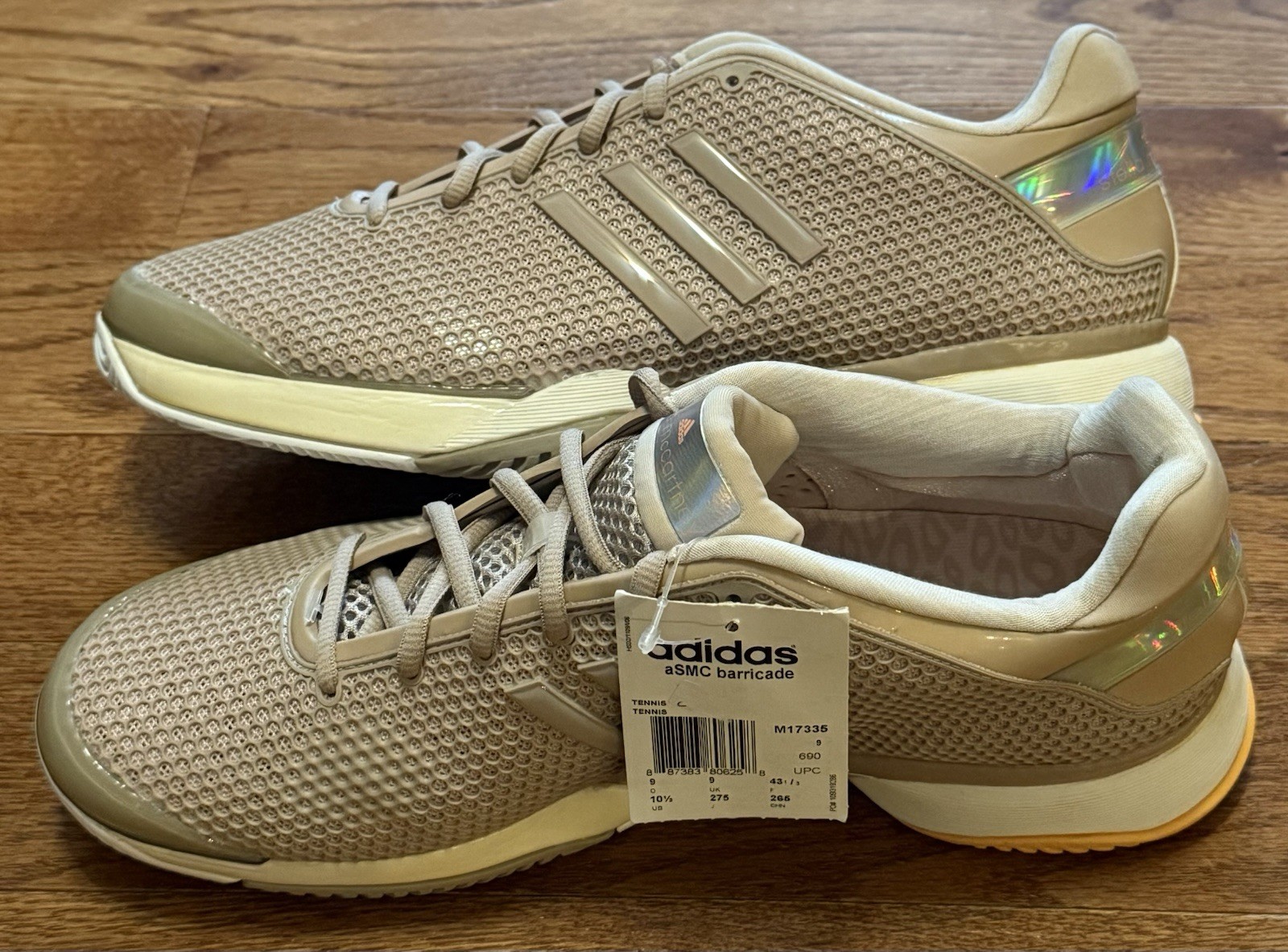 Adidas by Stella McCartney Barricade Women's Tennis Shoes M17335 Size 10.5 Beige