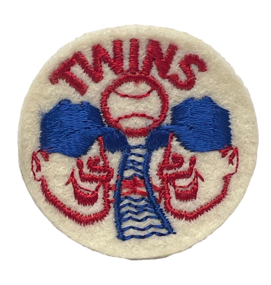 Vtg TWINS Hat Jacket BASEBALL Round Patch RARE Embroidered Logo Design 1960s?