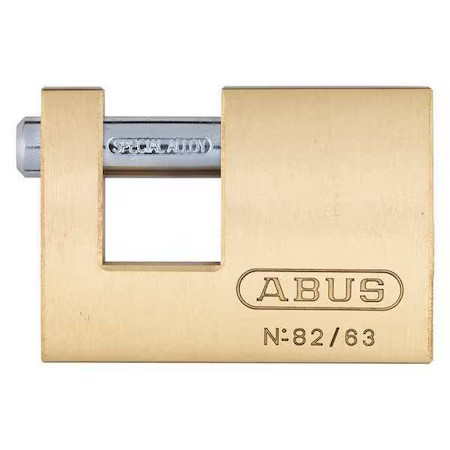 Abus 82/63 Ka Padlock, Keyed Alike, Shutter Shackle, Brass Body, Steel Shackle,