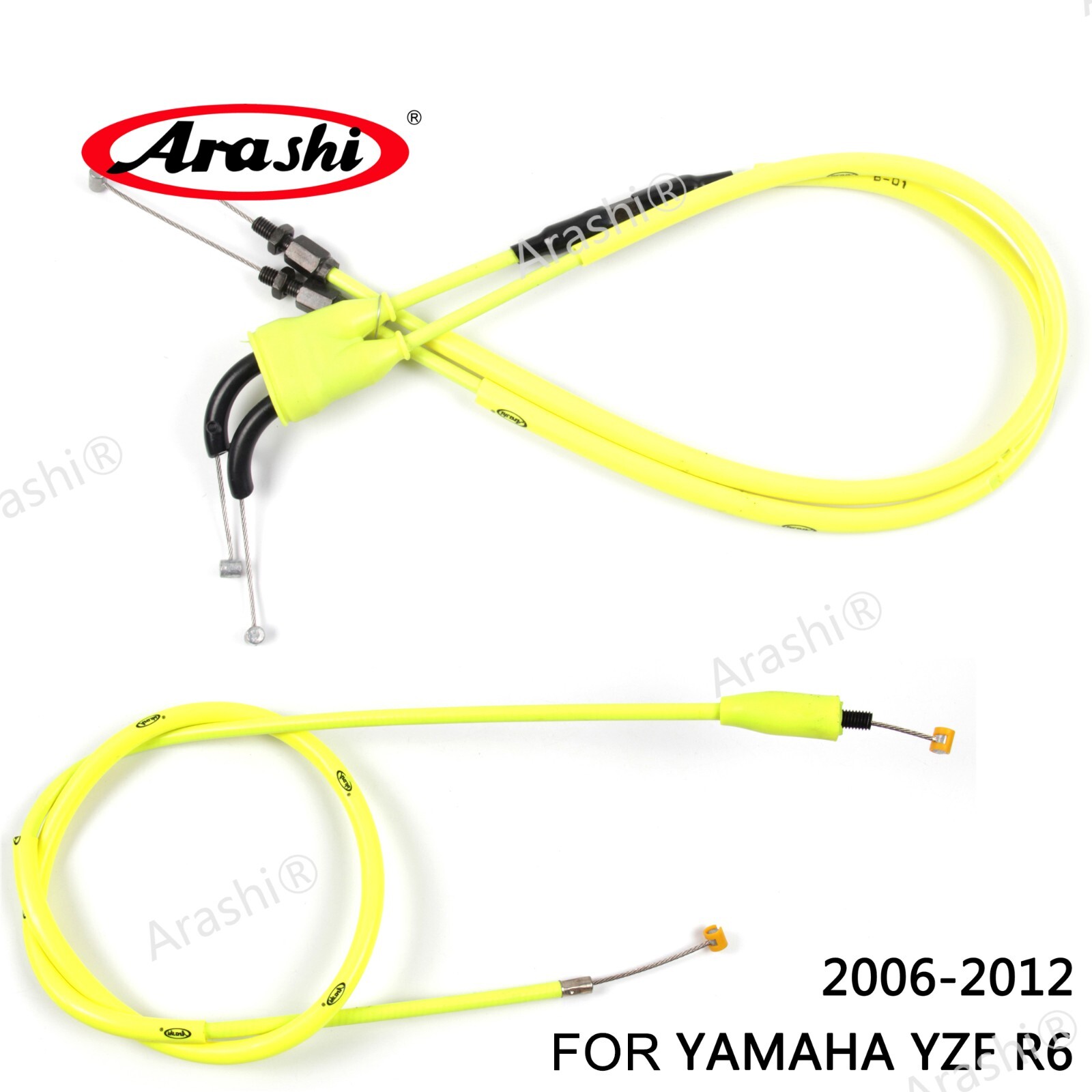 Yellow Clutch Cable + Thottle Cables Wire For Yamaha YZF R6 2006-2012 YZF-R6