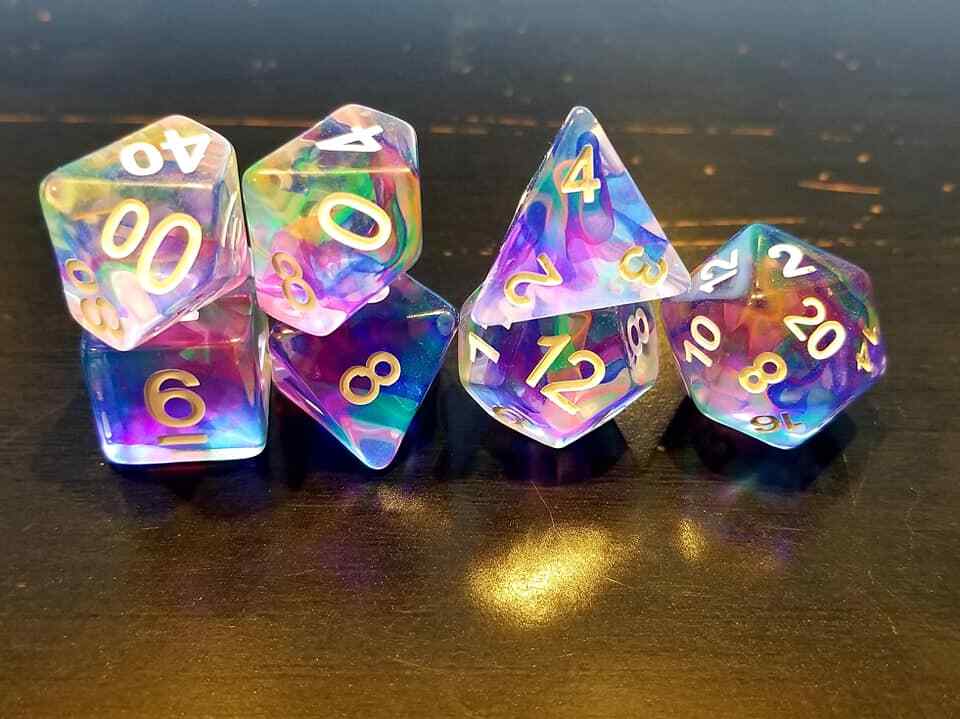 Fairy Tale 7 Dice Set Polyhedral RPG DnD Dungeons Dragons d20 AD&D