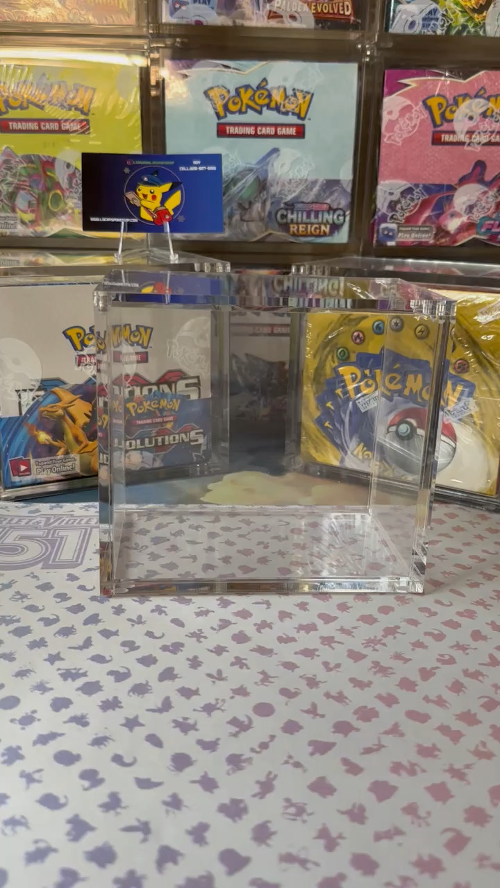 2pcs Pokemon Booster Box Protector Case Acrylic Magnetic Closure 99% UV Blocking