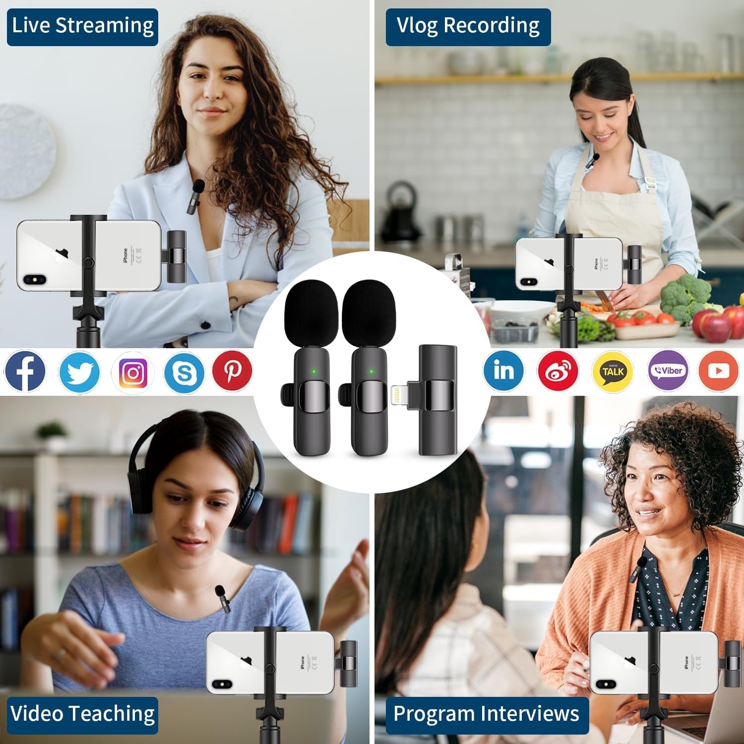 Omnidirectional Clip-On Microphone - Ideal for Vlogging and Live Streaming