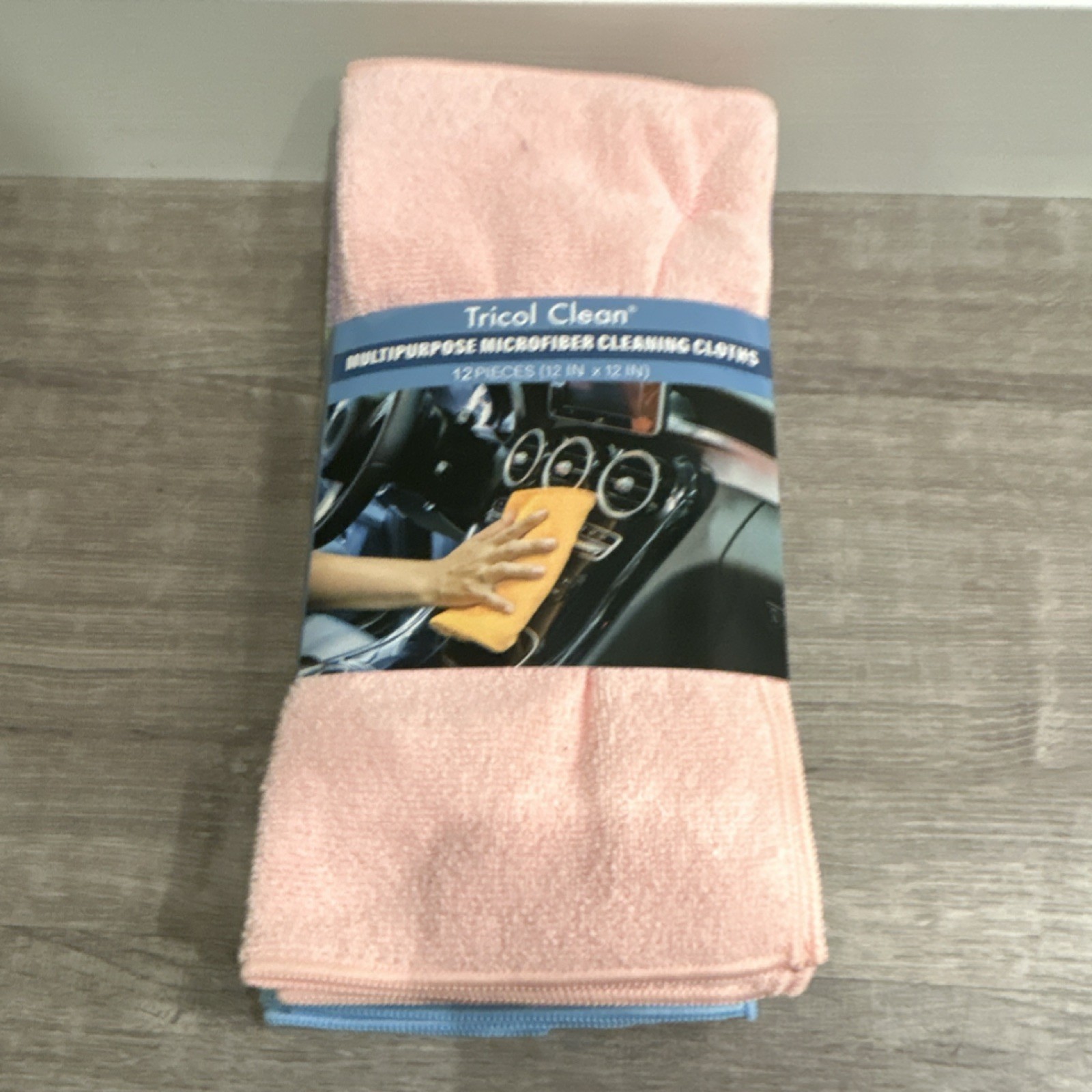 Tricol Clean Microfiber Cleaning Cloths 12 Pack Multicolor 12x12 Non-Abrasive