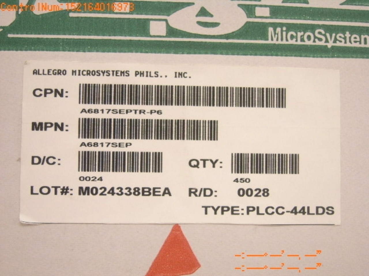ALLEGRO A6817SEPTR Decoder Based Peripheral Driver, 0.6A, CMOS, PQCC44 ( 5 QTY