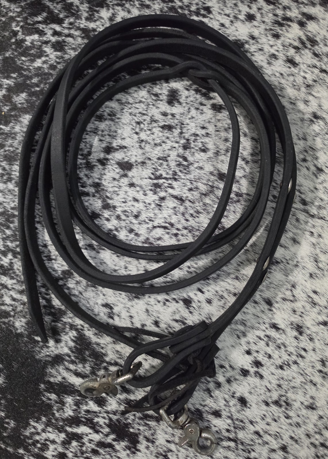 Black Leather Split Reins